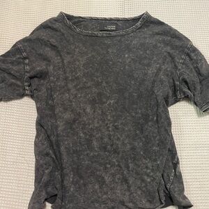 Caution To The Wind Charcoal Acid Wash Short Sleeve Tee